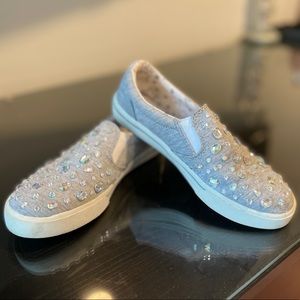 Justice Girls Slip On Sneakers with Rhinestones